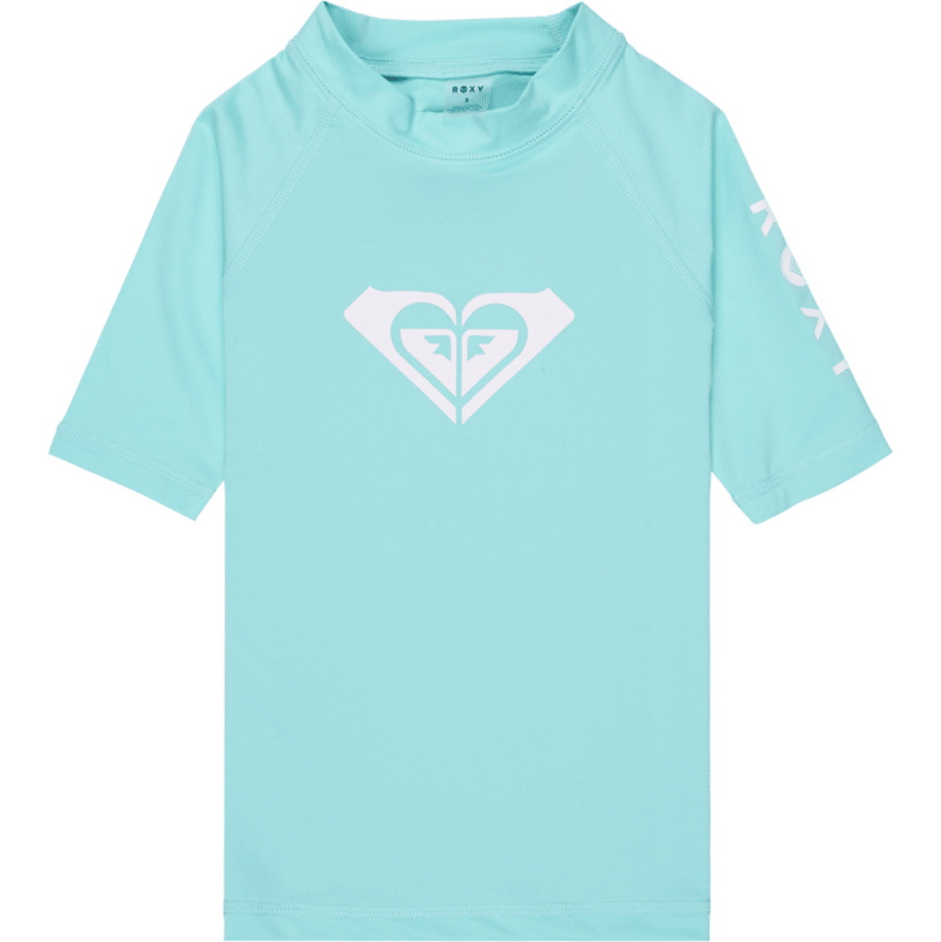 2026 Roxy Junior Whole Hearted Kurzarm-Lycra-Weste ERLWR03363 - Aqua Splash
